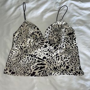 animal print cropped tank top size:xS